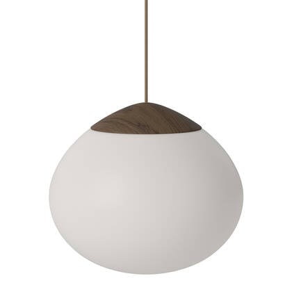 Bolia Acorn Hanglamp Ø 32 cm - Opaalglas - Donker Eiken Wit
