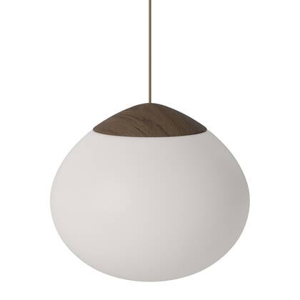 Bolia Acorn Hanglamp Ø 41 cm - Opaalglas - Donker Eiken Wit