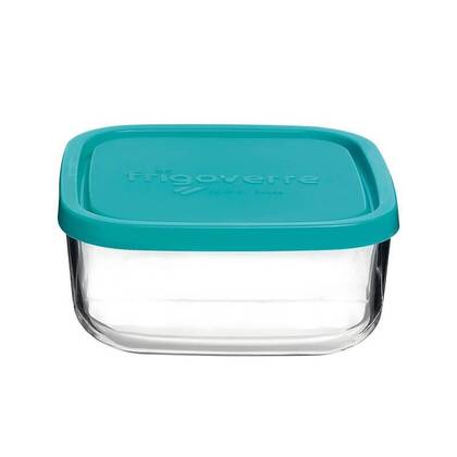 Bormioli Rocco Vershoudbakje Frigoverre - Glas - Blauw 15 x 15 x 7 cm | 1 liter Transparant, Blauw