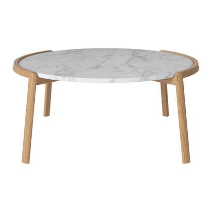 Bolia Mix Salontafel Large - Wit / Marmer - Geolied Eiken Wit, Grijs