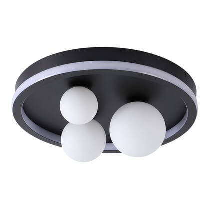 Searchlight Trident Plafondlamp - Zwart Zwart, Wit