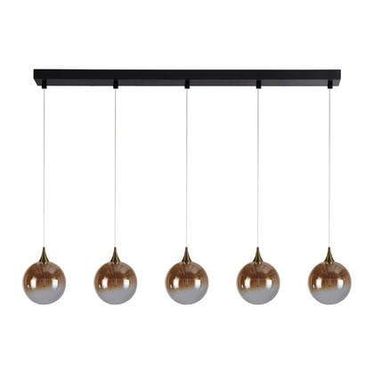Searchlight Alchemy Hanglamp 5-lichts Goud, Oranje