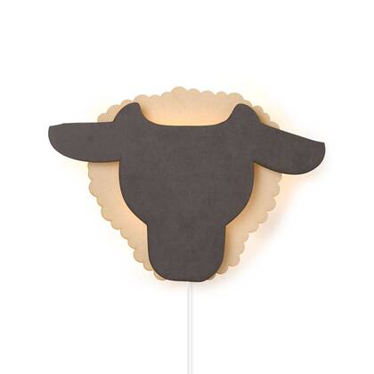 Schapen wandlamp Zwart
