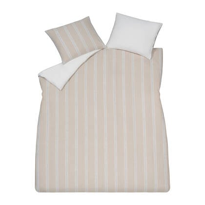 Vandyck Pure Dekbedovertrek 140x200/220 cm - Stone 91 Beige, Wit