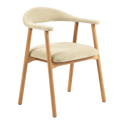 by fonQ Nordic Eetkamerstoel - Eikenhout - Beige