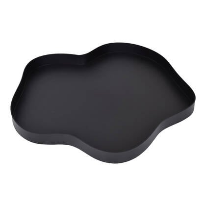 LOFT42 Serva Organisch Metalen Dienblad – Zwart – Ø40 cm