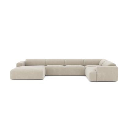 Links panoramische sofa fluweelpatroon Beige