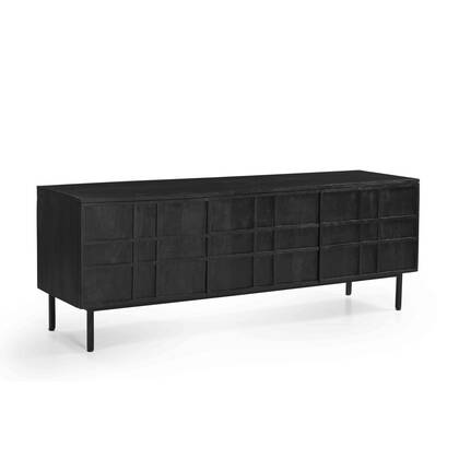 Giga Meubel Tv-meubel Zwart - Mangohout - 160cm - Tv-meubel Koen