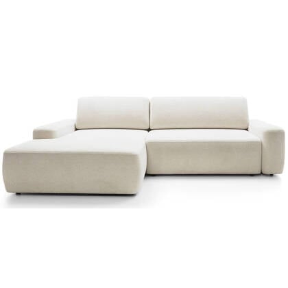 NADUVI Collection Hoekslaapbank Elis links met opbergvak chenille Wit