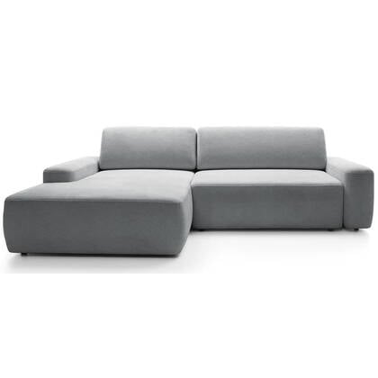 NADUVI Collection Hoekslaapbank Elis links met opbergvak chenille Grijs