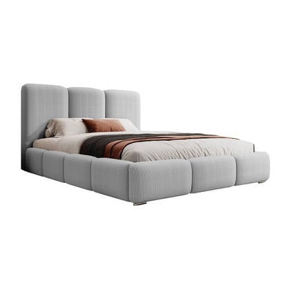 NADUVI Collection Bedframe Briar met opbergvak ribstof 180x200 Grijs