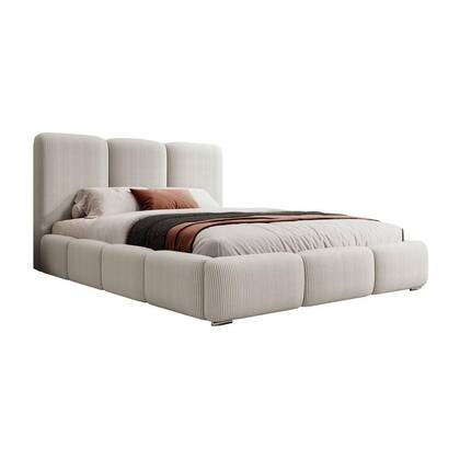 NADUVI Collection Bedframe Briar met opbergvak ribstof 160x200 Beige