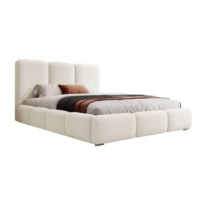 NADUVI Collection Bedframe Briar met opbergvak ribstof 140x200 Wit