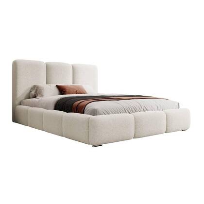 NADUVI Collection Bedframe Briar bouclé met opbergvak 140x200 Wit