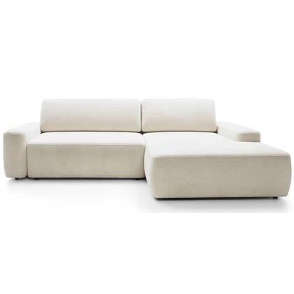 NADUVI Collection Hoekslaapbank Elis rechts met opbergvak chenille Wit