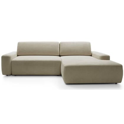 NADUVI Collection Hoekslaapbank Elis rechts met opbergvak chenille Beige