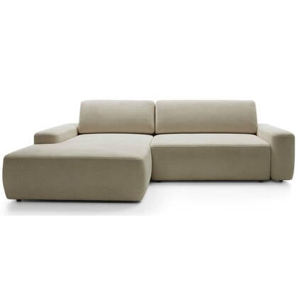 NADUVI Collection Hoekslaapbank Elis links met opbergvak chenille Beige