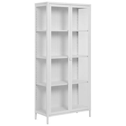 House Nordic Brisbane Wit | Glas Vitrinekast H175 cm
