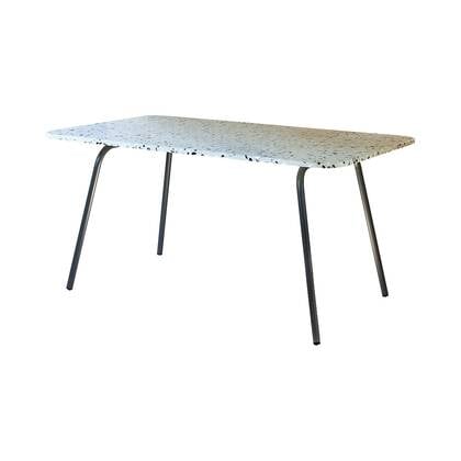 Tikamoon - Rechthoekige tafel van terrazzo en grijs metaal 4|6 pers.