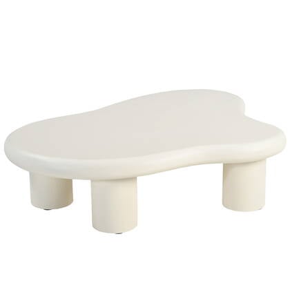 Livingfurn - Salontafel Ivoor Beton - 120x88x30cm - Feline Wit