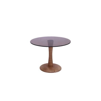 Livingfurn - Bijzettafel Bruin Glas - 60x60x45cm - Faye