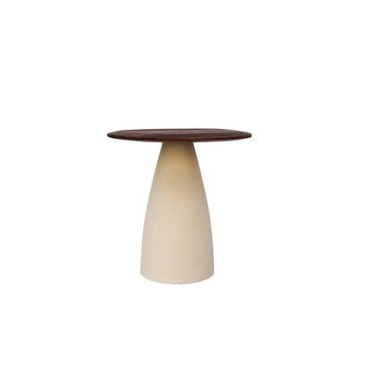 Livingfurn - Salontafel Ivoor Mangohout - 50x43x42cm - Marron Beige