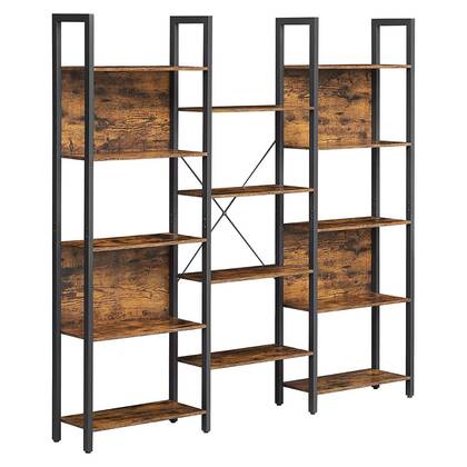 Calicosy - Opbergkast 14 Niveaus - Industriële Stijl - B158 cm Zwart