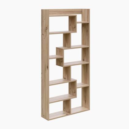 Calicosy - Boekenkast met 12 planken KUTTAP - H182 cm - Eikenlook