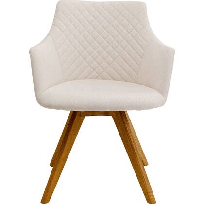 Draaistoel met armleuningen Coco creme en eik Kare Design Beige