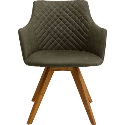 Draaistoel met armleuningen Coco en eik Kare Design Groen