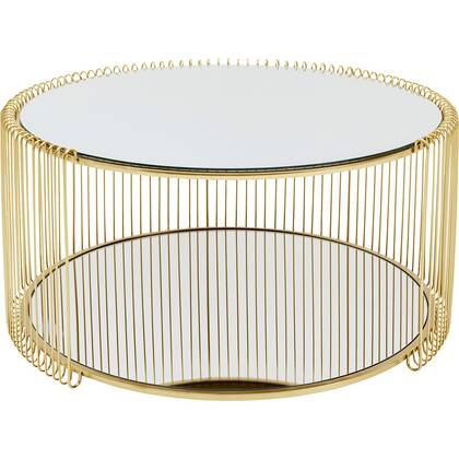 Kare Design Wire Double Salontafel - goud - Ø80cm