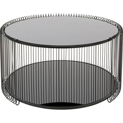 Kare Design Wire Double Salontafel - - Ø80cm Zwart