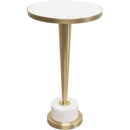 Kare Design Coney Bijzettafel - - marmer - Ø30cm Wit