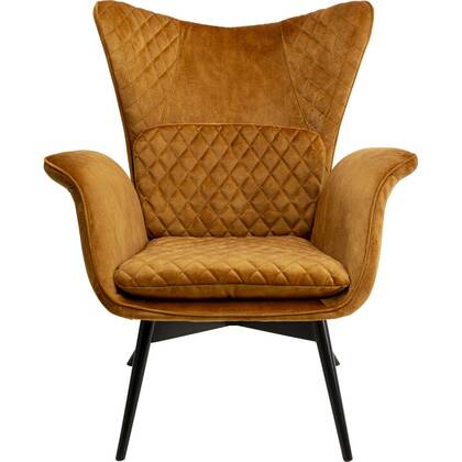 Kare Design Tudor fauteuil - fluweel - oker Geel