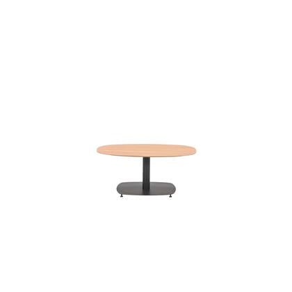 Leon bijzettafel -  aluminium - carbon black-light teak look-100x70 cm