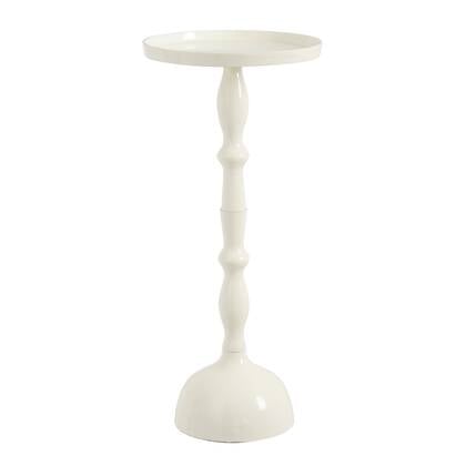 Mica Decorations Duco Bijzettafel - H54 x Ø25 cm - Aluminium - Wit