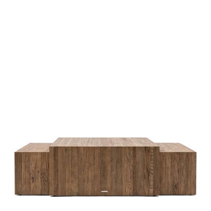 Rivièra Maison - Elegante Salontafel in Natuurlijk Hout van Gerecycled Eikenhout, 90x80x80 cm