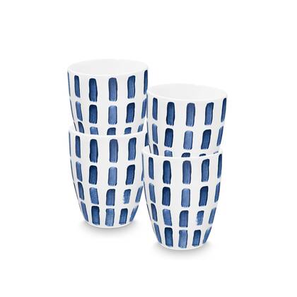 vtwonen Painted Mok zonder oor - Mokken - Serviesset van 4 - 400ml