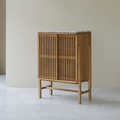 Tikamoon - Dressoir Isaure van massief notenhout en premium terrazzo 80 cm