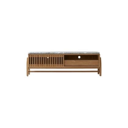 Tikamoon - Tv-meubel Isaure in massief teakhout en premium terrazzo 140 cm