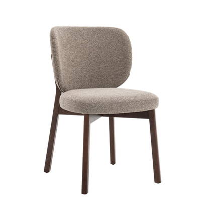 DÉJA Living - Eetkamerstoel Taupe|Walnoot - Zithoogte 49cm - Nobu - Set van 2 Bruin