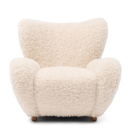 Rivièra Maison - Fauteuil in W14 - White Lion, Polyester en Beukenhout, 100x103x92 cm