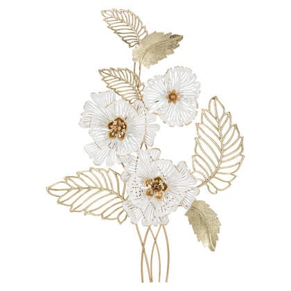 Whity - Decoratieve 3D paneel veelkleurige metalen bloemen