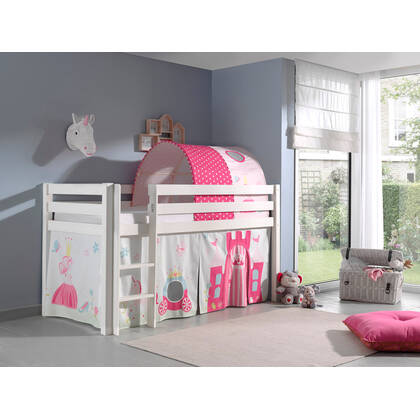 Vipack Pino hoogslaper met tunnel Princess - Wit