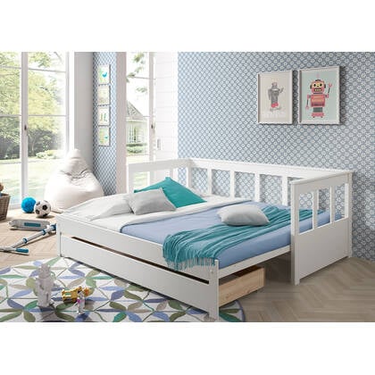 Vipack Pino Uitschuif Kajuitbed met Lade - Wit