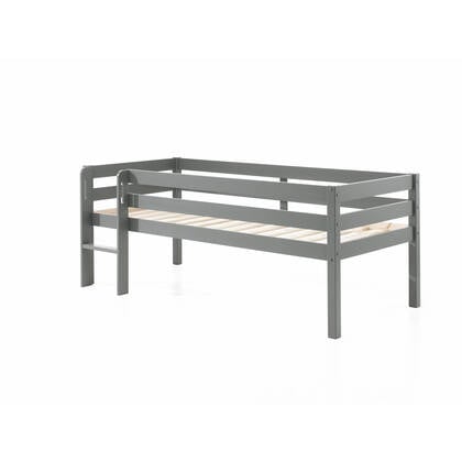LUCEVI - Pino Halfhoogslaper met Ladder 90x200cm - Grijs - H85CM