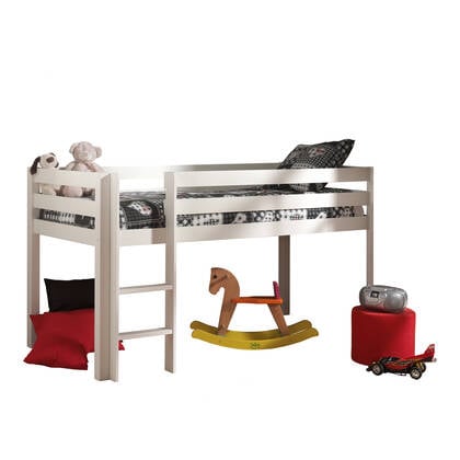 LUCEVI - Pino Halfhoogslaper met Ladder 90x200cm - Wit - H115CM