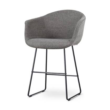 Nolon Nino-Otis Barkruk Donker - met Armleuning - Zwart - 65 cm Grijs