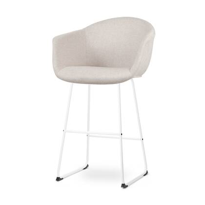 Nolon Nino-Otis Barkruk Beige - met Armleuning - Wit - 65 cm