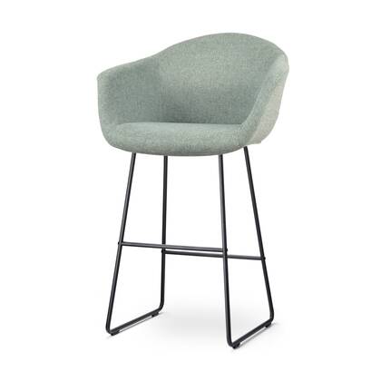 Nolon Nino-Otis Barkruk Zacht Groen - met Armleuning - Zwart - 75 cm